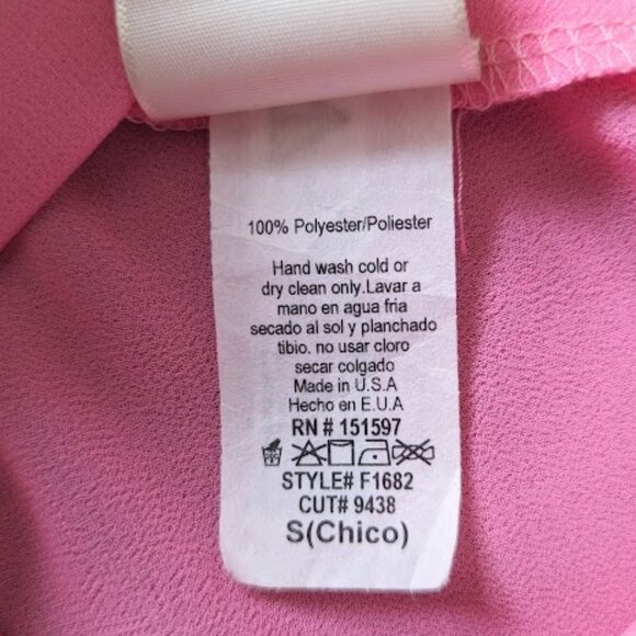 Lodys Pink Chiffon Tie Neck with Floral Lace Top - Picture 11 of 12